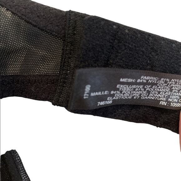 Natori Illusion tulle Stripe Black bra 32C 746168 L - Picture 5 of 5